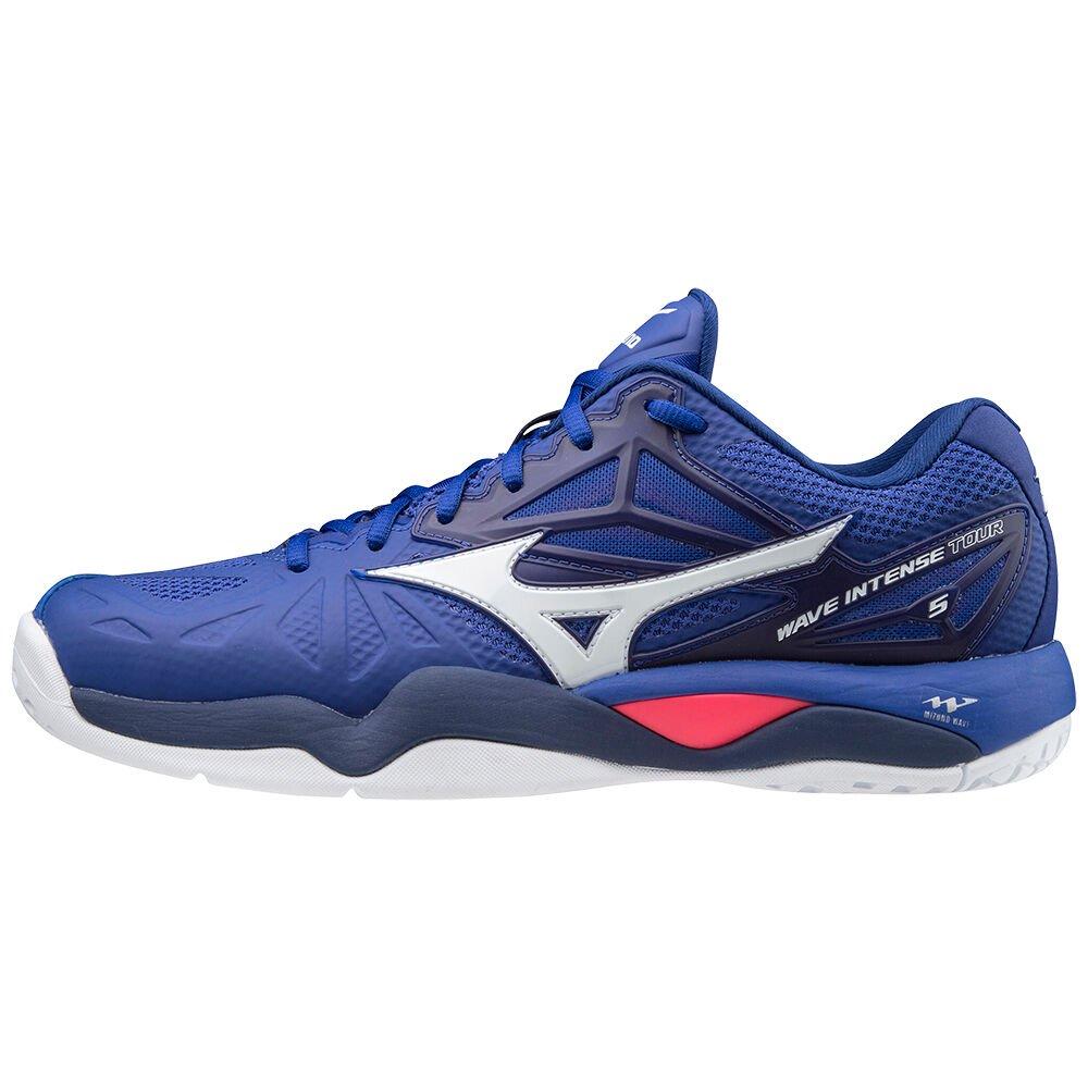 Mizuno Men's Tennis Shoes Wave Intense Tour 5 Ac Blue/White/Pink - GHBWTXU-23